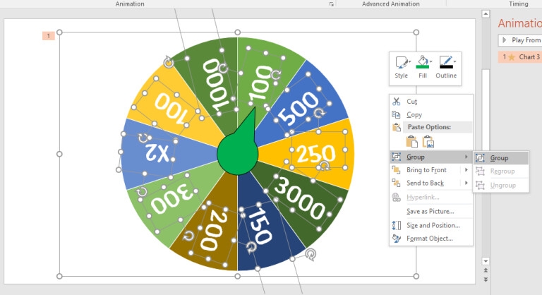 Cách tạo vòng quay may mắn trên Powerpoint